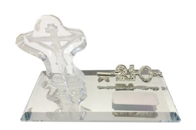 TK1052 CRYSTAL CROSS ON STAND