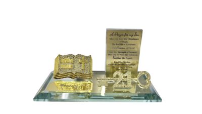 PER62 DIAMANTE HOLY BIBLE AND CUSOM PLAQUE KEY