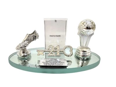 PER69 SOCCER BALL AND BOOT ON OVAL MIRRORBASE KEY